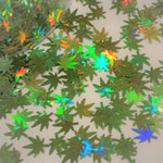 Spring Green Hemp Leaf Glitter Shapes / 5mm Holographic Cannabis / Pot Leaf / Rave / Marijuana Weed / Ganja Sequins