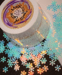 White Snowflakes 8mm Iridescent Glitter Shapes / 1/3 oz. Jar