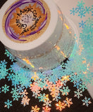 White Snowflakes 8mm Iridescent Glitter Shapes / 1/3 oz. Jar