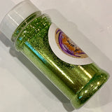Lime Green Fine Glitter / 2.25 oz Bottle / Grinch Ornaments / Glitter Tumbler / Glows Under UV Black Light