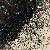 ARCTIC NIGHTS Fine Black HOLOGRAPHIC Glitter / 2.25 oz Shaker Bottle / Beautiful High Flash Holo Colors/ Aurora Borealis / Galaxy