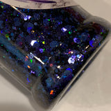PHANTOM Purple/Blue Chunky HOLO Flash Glitter Mix/ 2 oz. Bottle / Holographic Nail Art / Solvent Resistant / Opaque / Tumblers