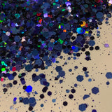 PHANTOM Purple/Blue Chunky HOLO Flash Glitter Mix/ 2 oz. Bottle / Holographic Nail Art / Solvent Resistant / Opaque / Tumblers