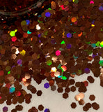 Chocolate Halo JumboGlitter / Holographic Hex / 2 oz Shaker Bottle