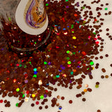 Chocolate Halo JumboGlitter / Holographic Hex / 2 oz Shaker Bottle