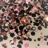POODLE SKIRT Dots Glitter Mix/ 1 oz / Pink, Black and White Dots