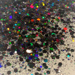 ARCTIC NIGHTS Black Holo Chunky to Fine Glitter Mix / Shaker Bottle / Holographic Color Shift / Aurora Borealis / Galaxy