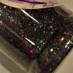 ARCTIC NIGHTS Black Holo Chunky to Fine Glitter Mix / Shaker Bottle / Holographic Color Shift / Aurora Borealis / Galaxy