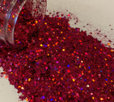 RUBY SLIPPERS CHUNKY Holographic Glitter Mix / 2 oz Bottle / Opaque / Fall Winter Sparkle / Brides / Geode Tumbler / Slime Crafts