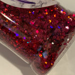 RUBY SLIPPERS CHUNKY Holographic Glitter Mix / 2 oz Bottle / Opaque / Fall Winter Sparkle / Brides / Geode Tumbler / Slime Crafts