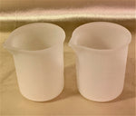 2-Pack 100ml Silicone Mixing Cups / Graduated Measuring / 10ml Markings on OUTSIDE /  Flexible Non-stick / Clear Non-Toxic/ Shop Supplies