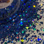 COBALT Holo Chunky Mix Glitter / Beautiful Rch Deep Blue Holographic / 2 oz Shaker Bottle / Go TEAM BLUE