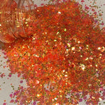 COSMIC Orange Color Shift Glitter Mix / 2 oz. Bottle / Solvent Resistant / Translucent / UV Visible