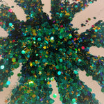 EMERALD CITY Color Shift Chunky Glitter MIX / Green Blues Gold Holo /  2 oz Bottle / Harlequin / Slime Crafts / Geode Tumbler