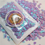 LAVENDER SEA SHELL Glitter Shapes / Purple Iridescent / 7x5mm / Ocean Beach Crafts Designs / Snow Globe Storyboard Tumblers
